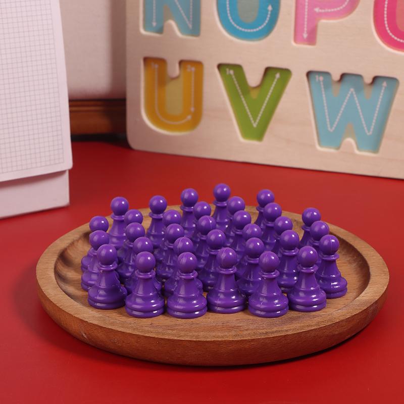 32Pcs 2.5*1.5Cm Chessman Plastic Pawns Checkers Pieces For Games Tabletop Markers Components