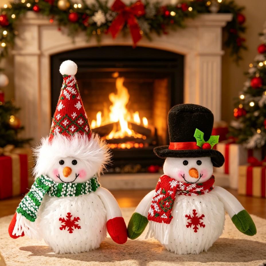 New Luminous Snowman Ornament with Lights – Christmas Snowflake Figurine, Ideal Holiday Gift for Children