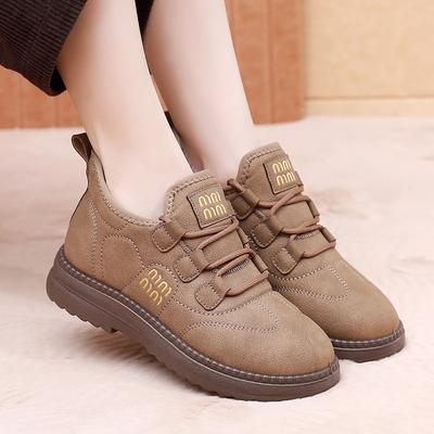 Winter New Women's Casual Cotton Shoes with Fleece for Warmth Fashionable and Versatile Anti-Slip Andurable Free Shipping