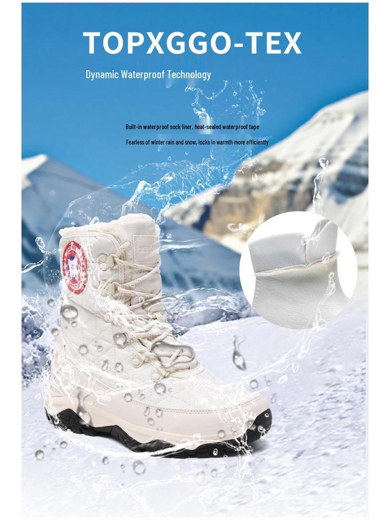 Winter Fleece-Lined Waterproof Snow Boots: Warm, Thick, Height-Boosting, Windproof, Mid-High Tube Unisex Travel Boots for Below Zero Outdoors