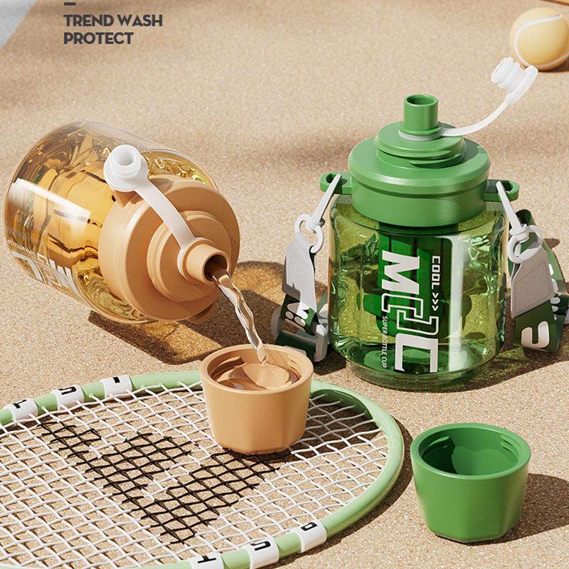 Water bottle Water cup for men and students to start school in summer Small portable anti-drop easy cup Large capacity plastic transparent sports
