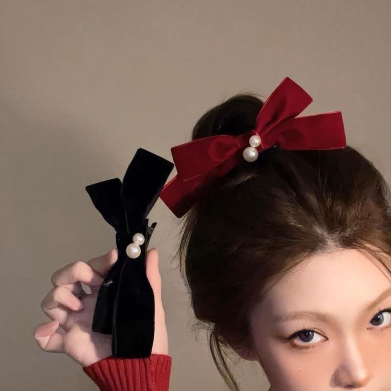 Bows of Velvet Hairpin Hair Accessory Hair Clip Headpiece New Year Christmas Bride