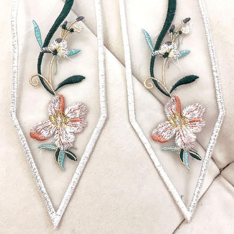 Floral Studded Girls Collar Accessory Embroidered Collar Ancient Art Traditional Flower Shawl Collar Lapel