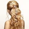 Women's crescent moon and star tassel hair clip, rhinestone and crystal moon and star girly side clip