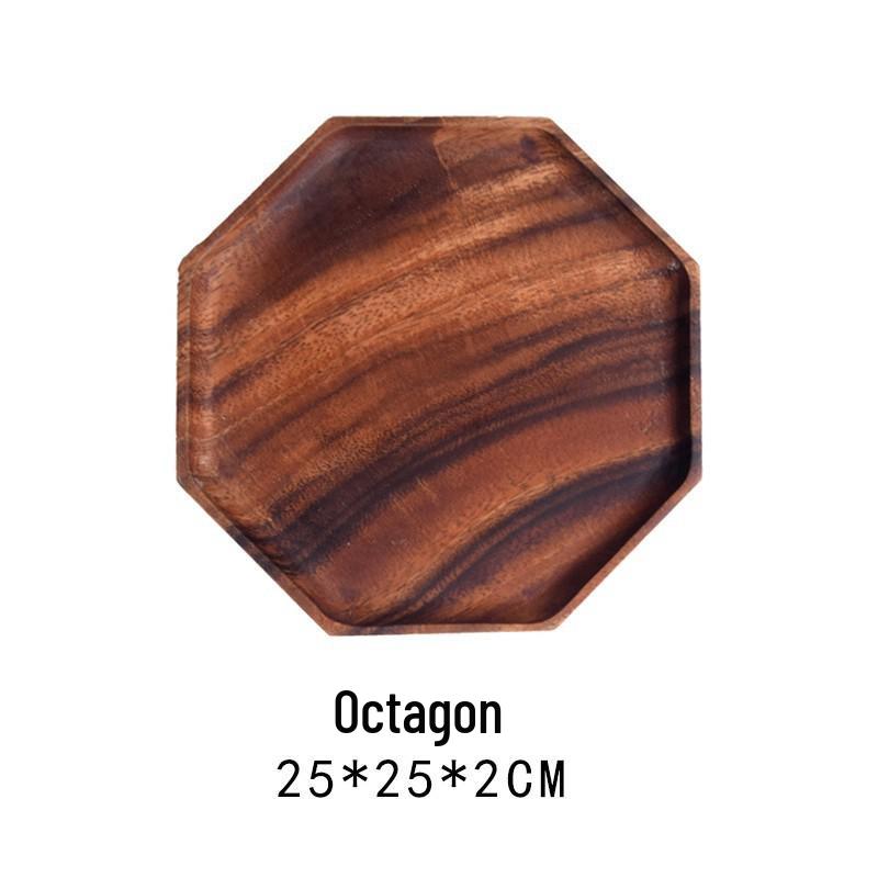 Wooden Leaf-Shaped Snack and Tea Tray