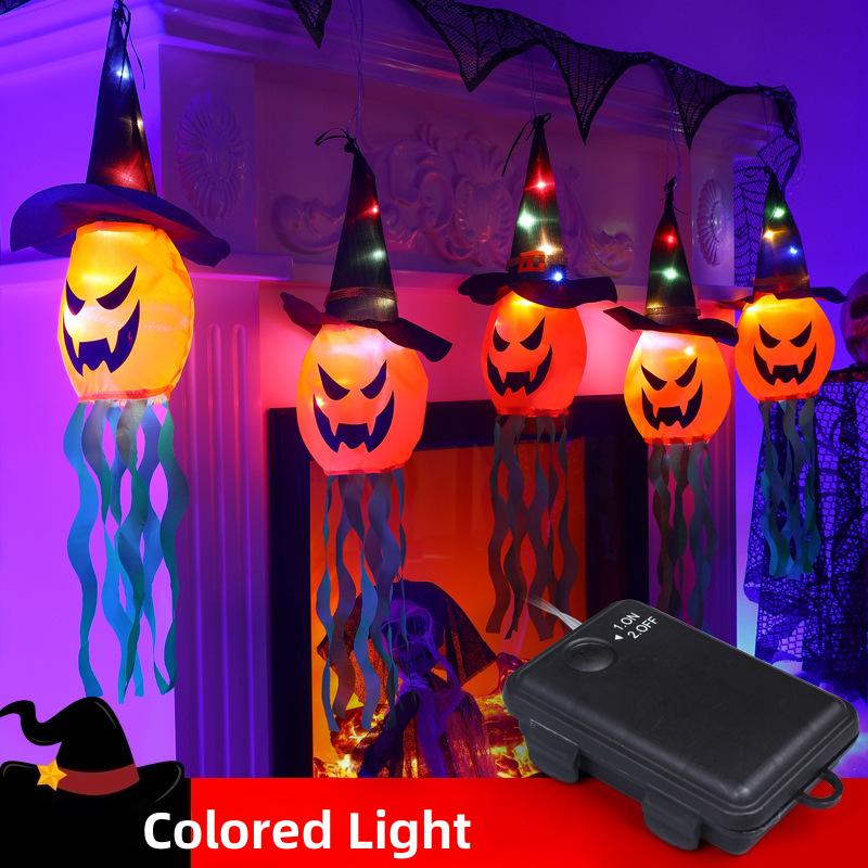Halloween Pumpkin Ghost Decoration Scene Arrangement, Pumpkin Lantern Emit Light Accessories, Outdoor Decoration Light