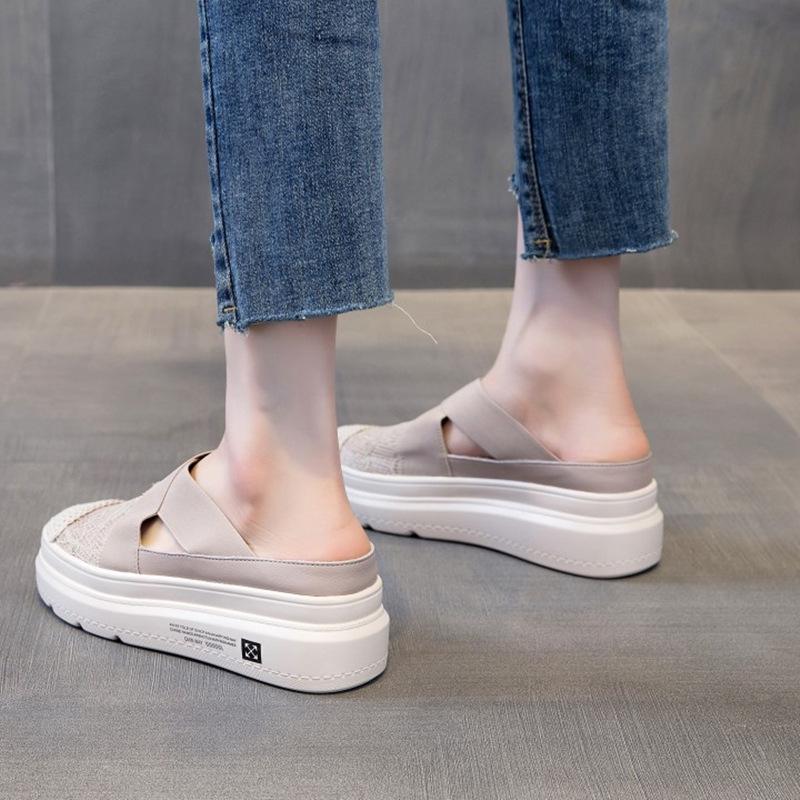 Fashion Sandals Women New Fashion Baotou Sandals Female Lace Thick Sole Breathable Lazy Fisherman Casual Shoes Women Zapatos Mujer