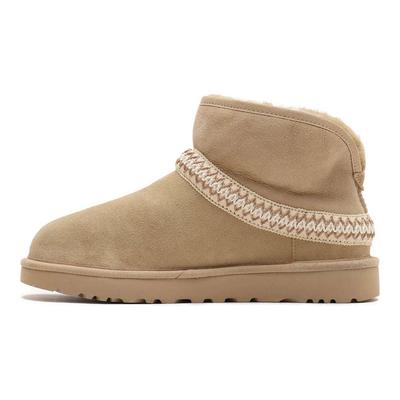 UGG Cizme scurte de zăpadă clasice Mini din piele de oaie, ușoare, slip-on, pentru femei, maro 1158262-MDSD
