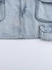 10644- Women's High-Waisted Denim A-Line Mini Skirt with Multi Pockets