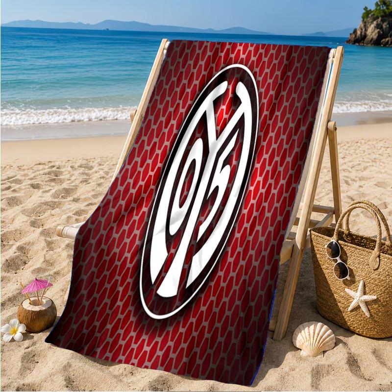Mainz Football Crest Beach Towel Microfiber Beach Towel, Lightweight and Quick-Dry, for Summer Travel, Swimming Pool Fan Birthday Gift