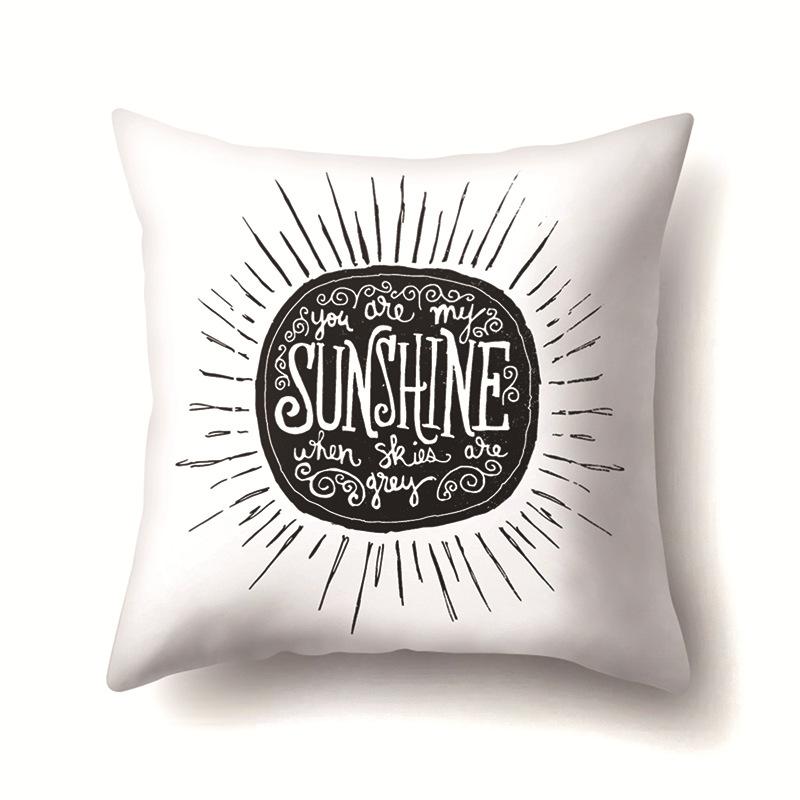 Nordic Style Ins Illustration Graffiti Polyester Pillowcase Car Decoration Home Printed Waist Rest Pillowcase