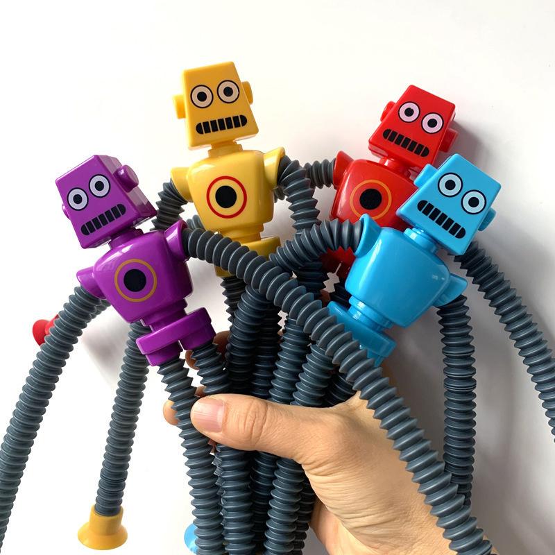 Tub elastic Robot Jucărie Puzzle Noutate Decompresie Creativ Desene Animat Ventuză Arcuri Telescopic Robot Jucării Cadouri pentru copii