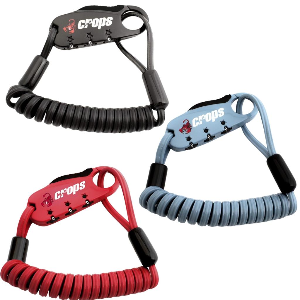 Crops MINI Memory Foam Cable Wire Lock 2mm Double x Q-BIRO 900mm, 3-Digit Dial, SPD04-BR90-31 (Indigo Blue)