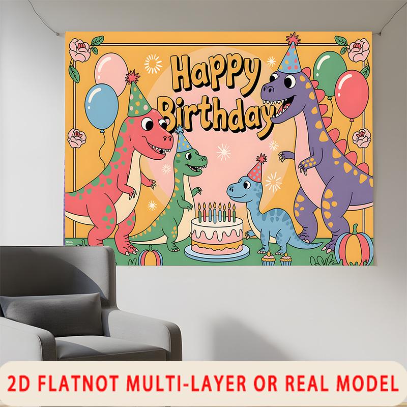 Party Backdrop Birthday Wedding Dinosaur Photo Booth Background Front Door Decor
