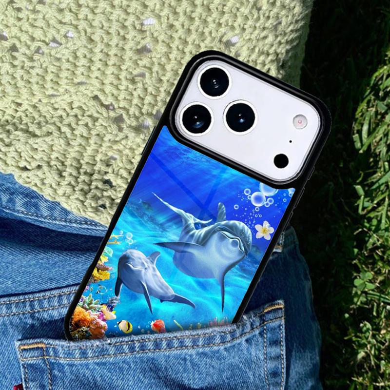 Cute Dolphin Ocean Phone Case Cover for IPhone 11 12 13 14 15 16e 17 Pro Max Coque for IPhone 17 Air