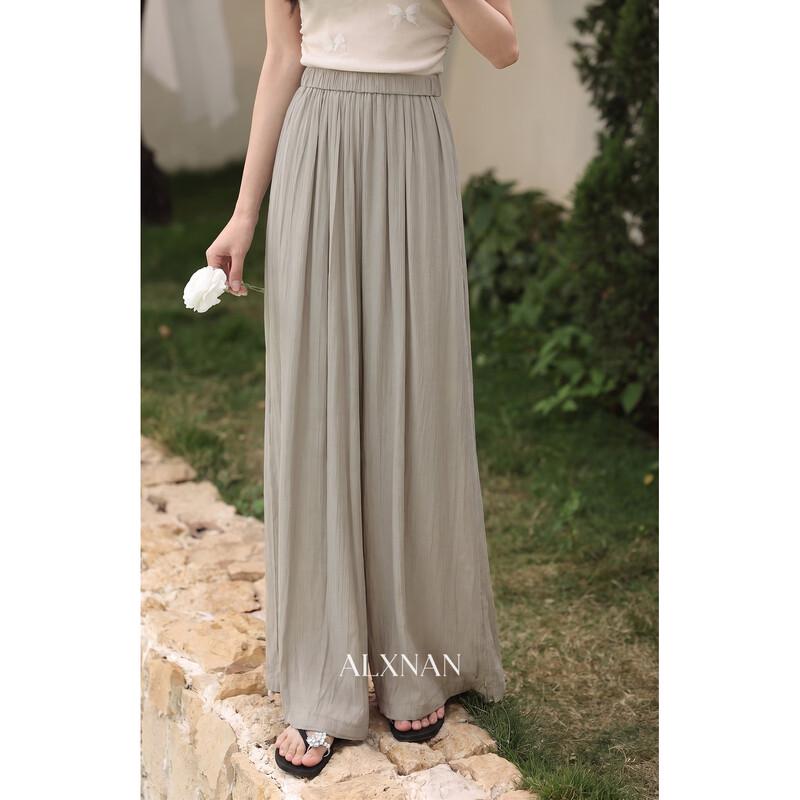 Lù Xiàngnán Women s Khaki Casual Wide-Leg Pants M
