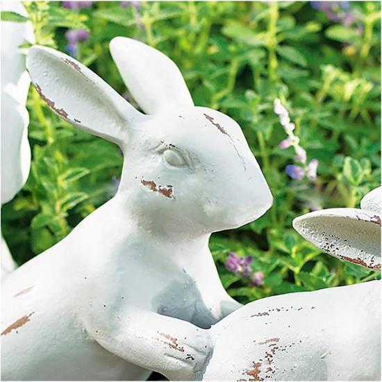 Садовые скульптуры Садовая статуэтка Спасите кролика Садовое украшение Смоляные поделки Домашние креативные украшения Садовые статуи Уличные