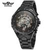 WINNER WINNER Men's Personality Fashion Gold Half Steel Hollow Semi-Automatic Mechanical Watch