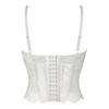 Top Bustier Corsetto Shapewear Bianco Rete Pizzo Steccato con Spalline