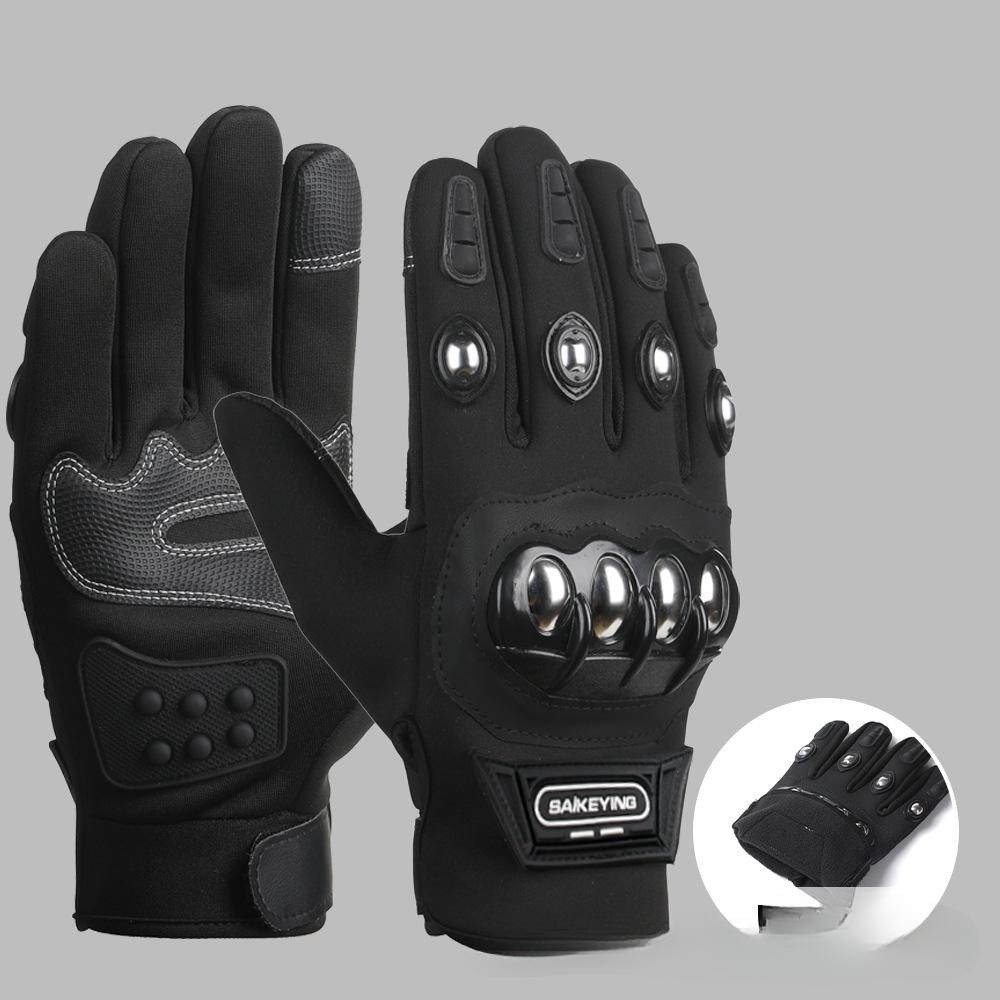 

Велосипедные защитные перчатки для мужчин, для занятий спортом на открытом воздухе, с плюшевой подкладкой, с жесткой защитой ладони, для езды, противоударные, защищающие суставы, теплые перчатки one size