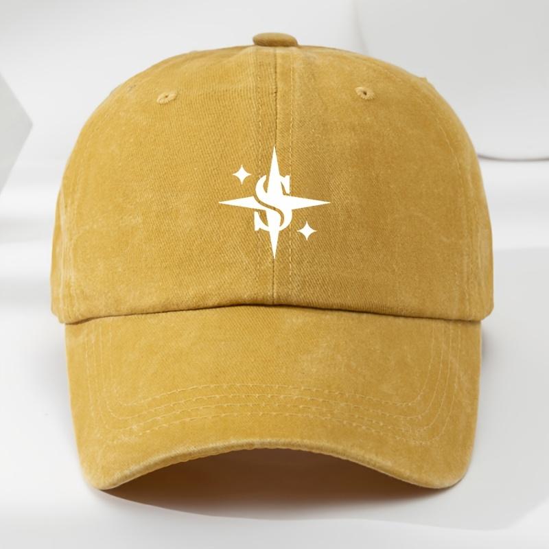 

Men s Adjustable Baseball Cap Star Letter Print Breathable Outdoor Sports Cap жовтий