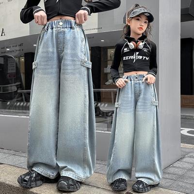 Laza Stílus Tinilány Divat Baggy Farmer Háremnadrág Gyerekeknek Gyermek Utcai Farmernadrág