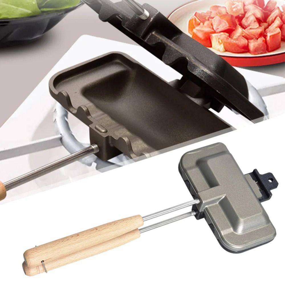 Long Handle Dual-Color Sandwich Grill Rectangular Sandwich Maker Sandwich Baking Pan  Kitchen Tool