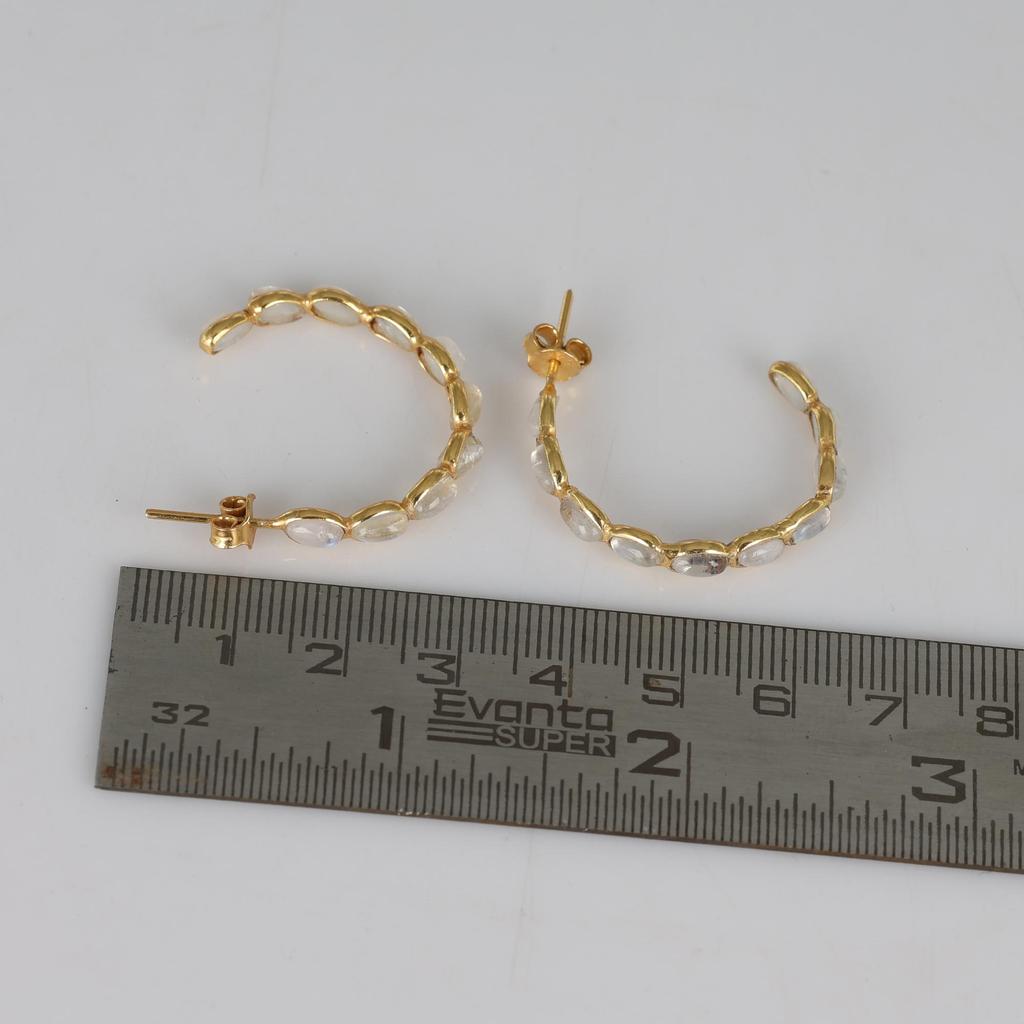 Sterling Silver Moonstone Earrings, Gold Plated Jewelry, June Birthstone Jewelry, Dainty Earrings