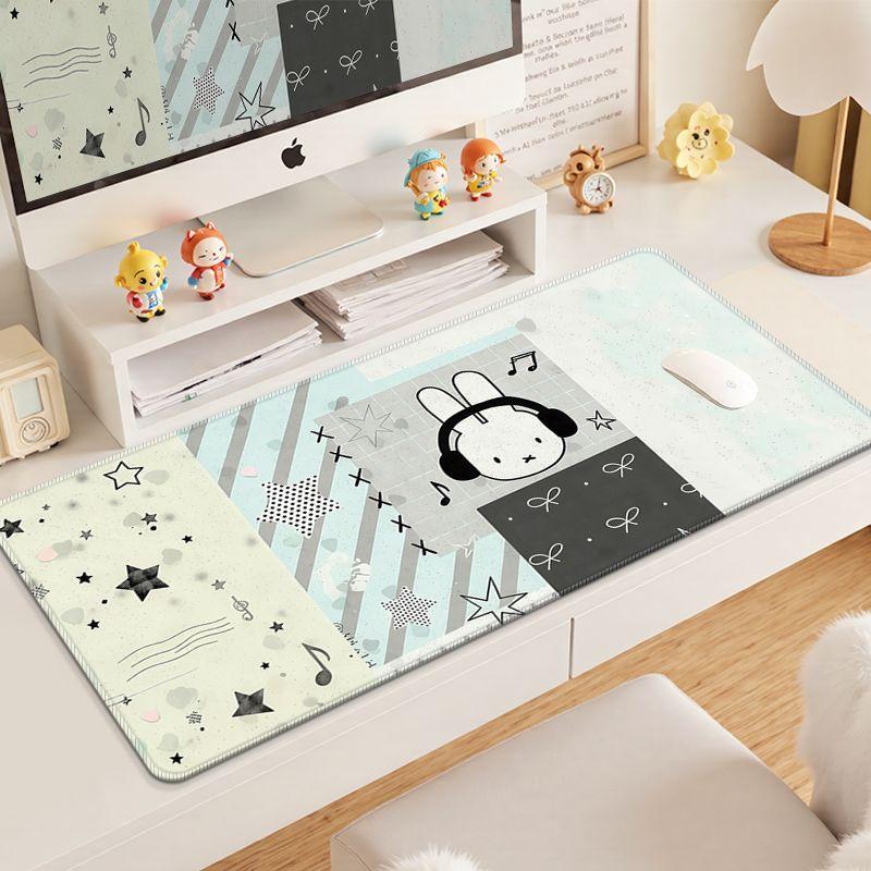 New Arrival Miffy Mouse Pad Cute Cartoon Rabbit Desk Mat Aesthetic Kawaii Computer Accessories for Dorm Bedroom Office Decor
