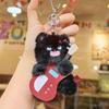 Electric Guitar Cat Keychain Plush Rock Star Cat Plush Pendant Soft Stuffed Cat Keyring Cute Bag Charm for Teens & Cat Lovers