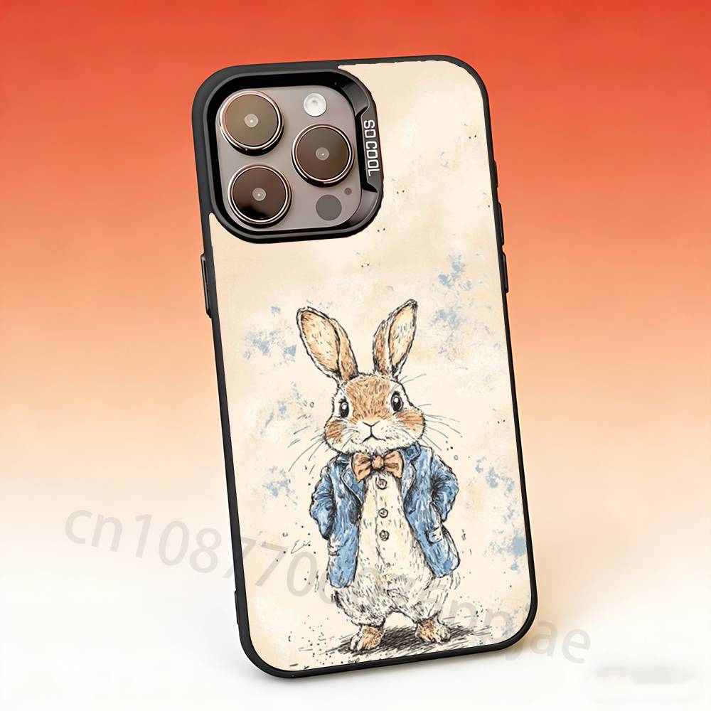 Cute P-Peter Rabbit Phone Case For iPhone 17,16,15,14,13,12,11,Pro,Max,Plus,Mini, Anti Fall Matte Hard Bumper iPhone13