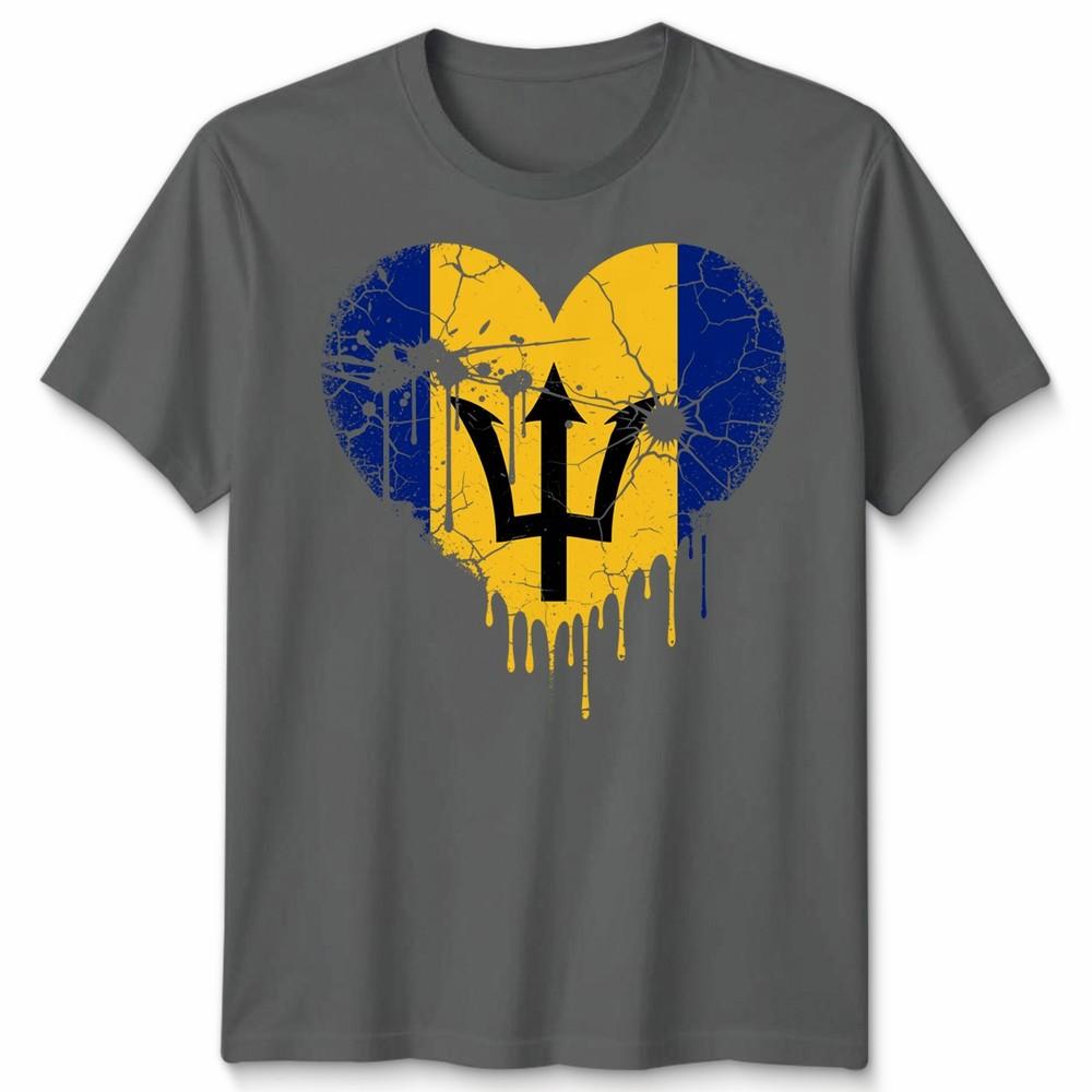Love Barbados Flag Barbadians Day Football Unisex Cotton Tshirt Bajan Pride Gift