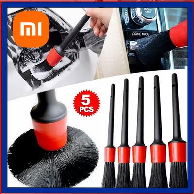 5 Stück Auto-Reinigungspinsel-Set Auto-Detailing-Bürsten Staubbürsten für Auto-Innenraum Detail-Pinselset Felgenreinigungswerkzeuge