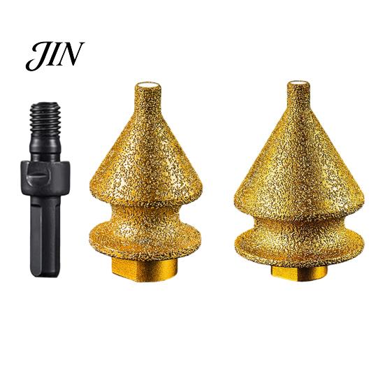 Ceramic Tile Drill Bit Diamond Chamfering for Grinder, 4-in-1 Hole Saw, Beveling Grinding Head Quartz Chamfering/Hole Enlarging/Polishing/Arc