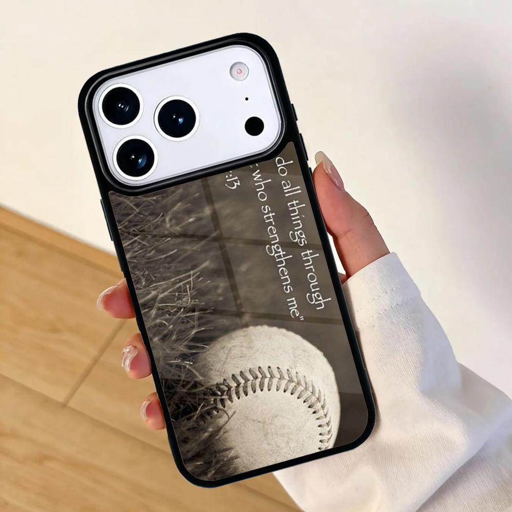Custodia per Telefono con Citazione Cristiana Softball Baseball Per Apple iPhone 17 air 16 Pro Max 15 Pro Max 14 13 12 11 Mini Cover Posteriore