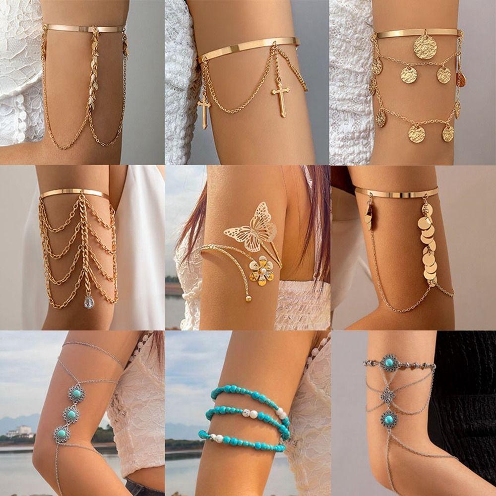Jewelry Accessories Butterfly Arm Chain Adjustable Bracelet New Tassel Arm Chain Women