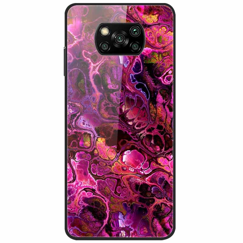 Etui na Poco X3 Pro Modne Urocze Szkło Hartowane Luksusowe Pokrowce Coque dla Xiaomi Poco X3 NFC Etui PocoX3 X 3 Zderzak Ochronny