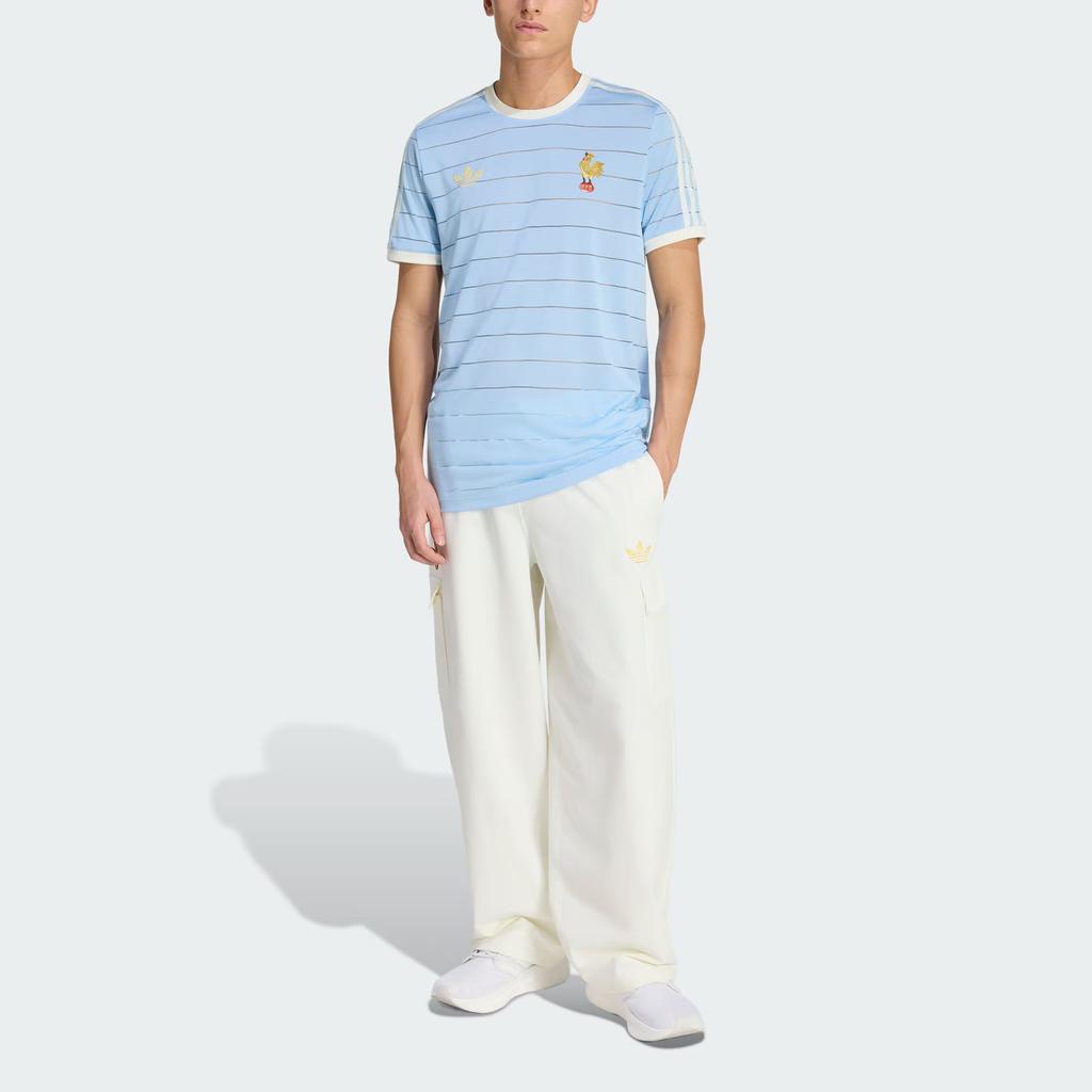 Adidas Originals Rugby France 120 Years Crunch Knitted Sports Three Stripes Crew Neck Short Sleeve T-Shirt Men Tops KD9869