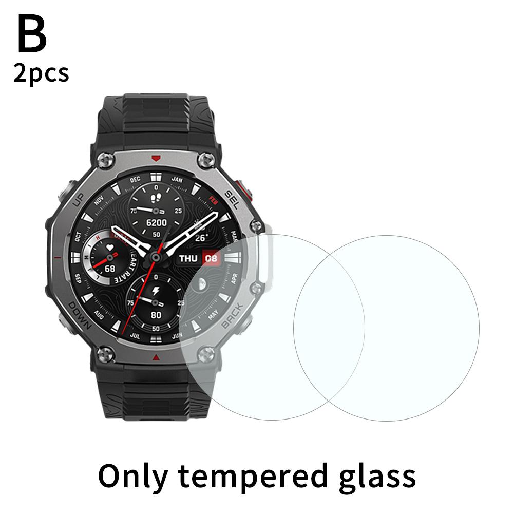 Tempered Glass Screen Protector for Amazfit T-Rex 3 Full Coverage Anti-Scratch HD Clear Protective Film for Smart Watch Daily