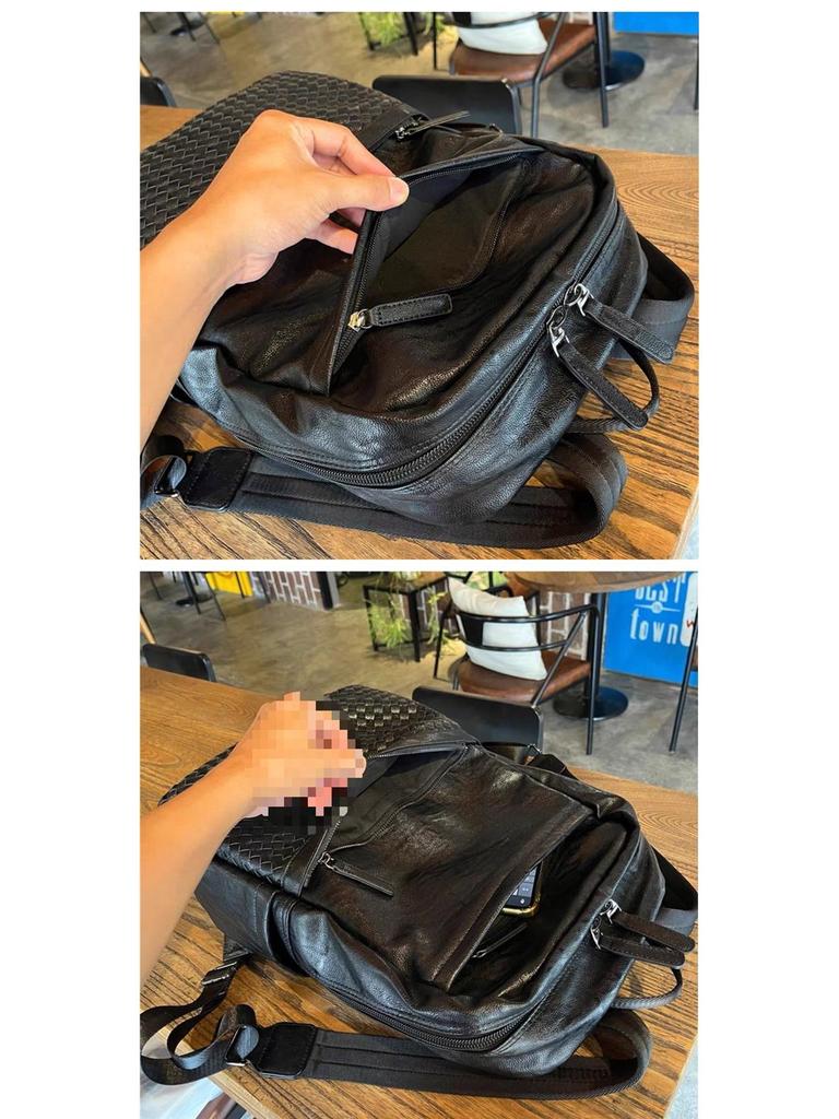 Men's Large Capacity Woven Backpack: 15-Inch Business Laptop Bag for Travel and Commute