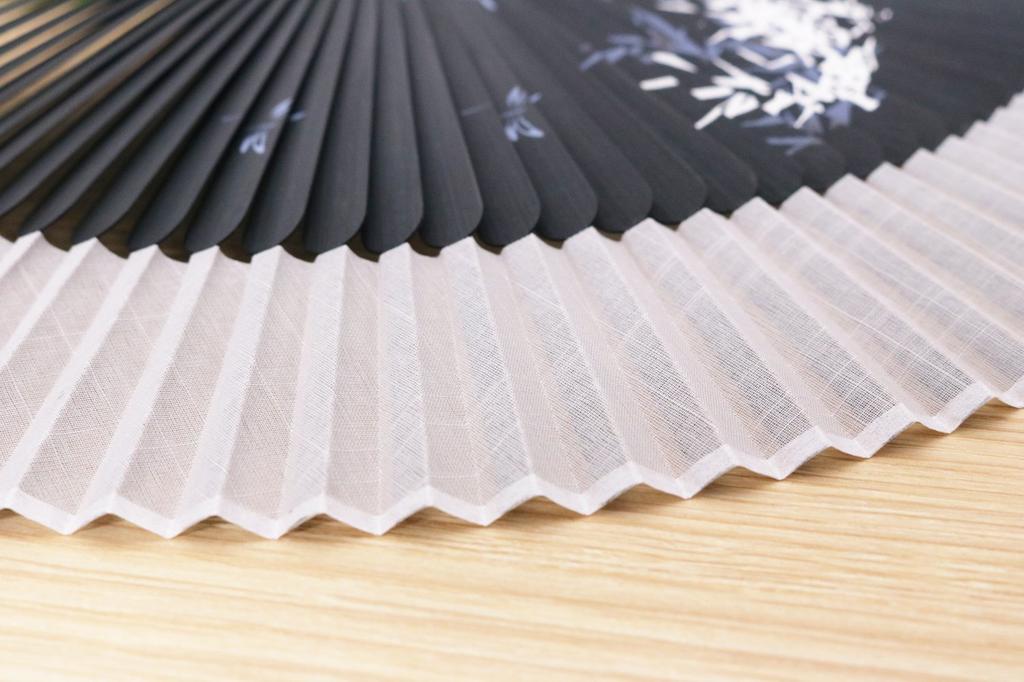 Folding Cherry Blossom 123009 Asahi-O Fan, Design, Black/Navy,