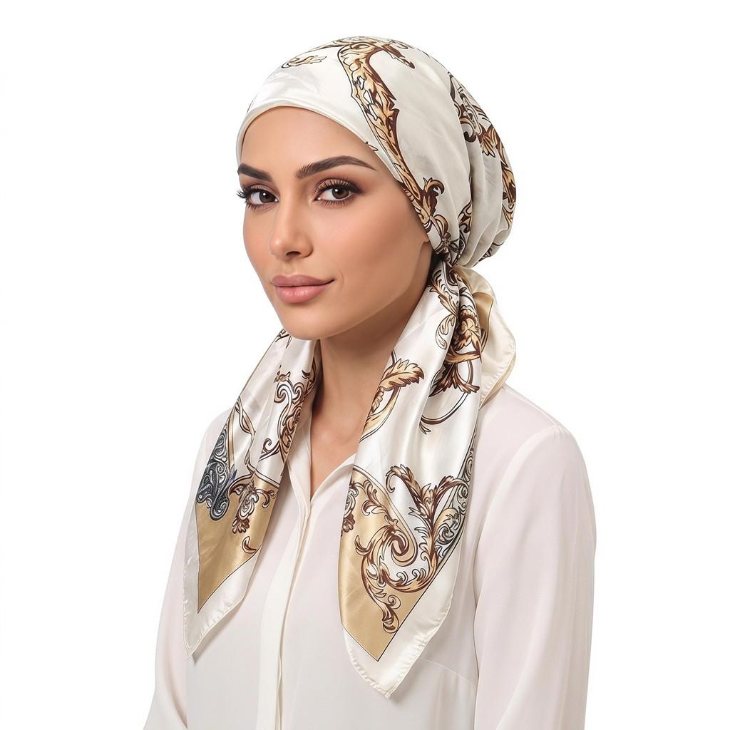 Bandana Sciarpa per Capelli in Poliestere con Stampa Floreale e Design Traspirante per Donna