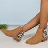 Fashion Leopard Winter Sexy Women Ankle Boots Autumn Female Short Zip Chelsea Boots Retro Round Toe Square Heel Size 36-43