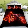 Bedding Set New Bed Cover 3D Skull Head Scary Print Family Bedroom Full Size Quilt Cover and Pillowcase Microfiber