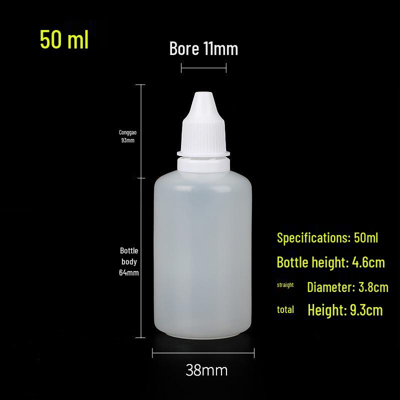 Imitace lahviček s očními kapkami - 5 ml, 10 ml, 30 ml, 50 ml lahvičky s kapátkem, malé PE plastové dávkovače pigmentů