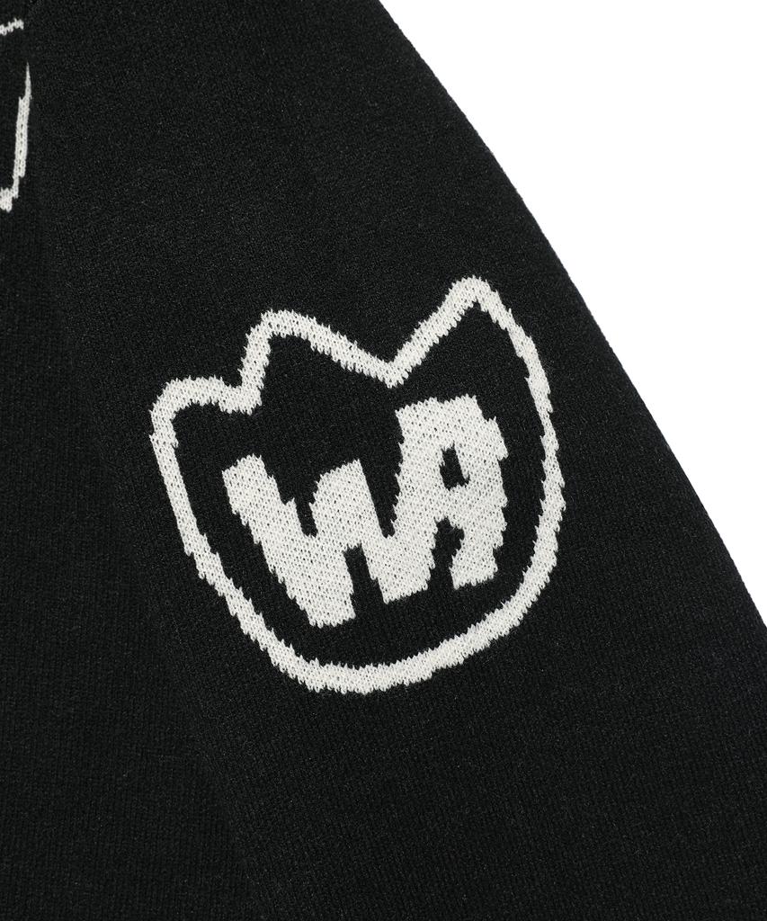 WACKY WILLY Jacquard Pullover Knit Black
