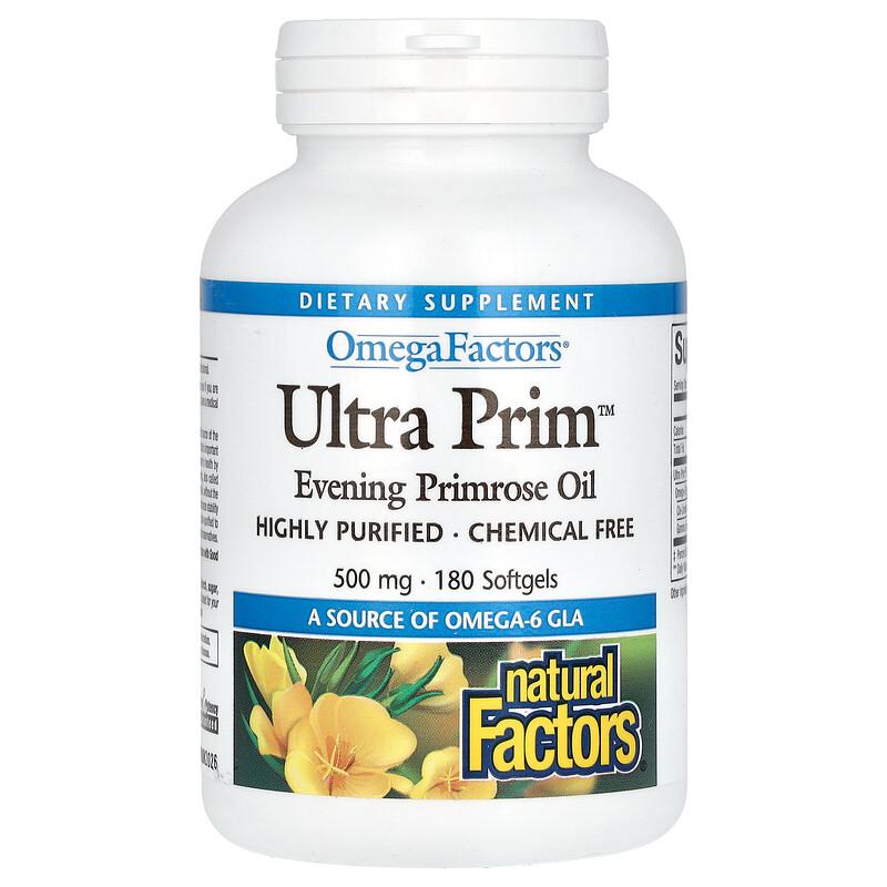 OmegaFactors, Ultra Prim, Evening Primrose Oil, 500 mg, 180 Softgels