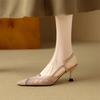 Fashion New Summer Sandals Pointed Toe Sandals for Women High Heels Fashion Minimally Styled Mesh Cover Toe Sandals Ladies Shoes Women