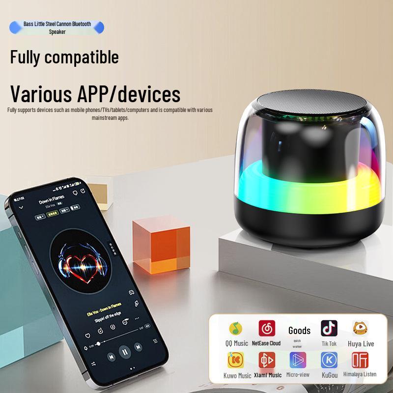RGB Bluetooth Speaker: Portable Wireless Outdoor Cycling Mini Speaker with Heavy Bass