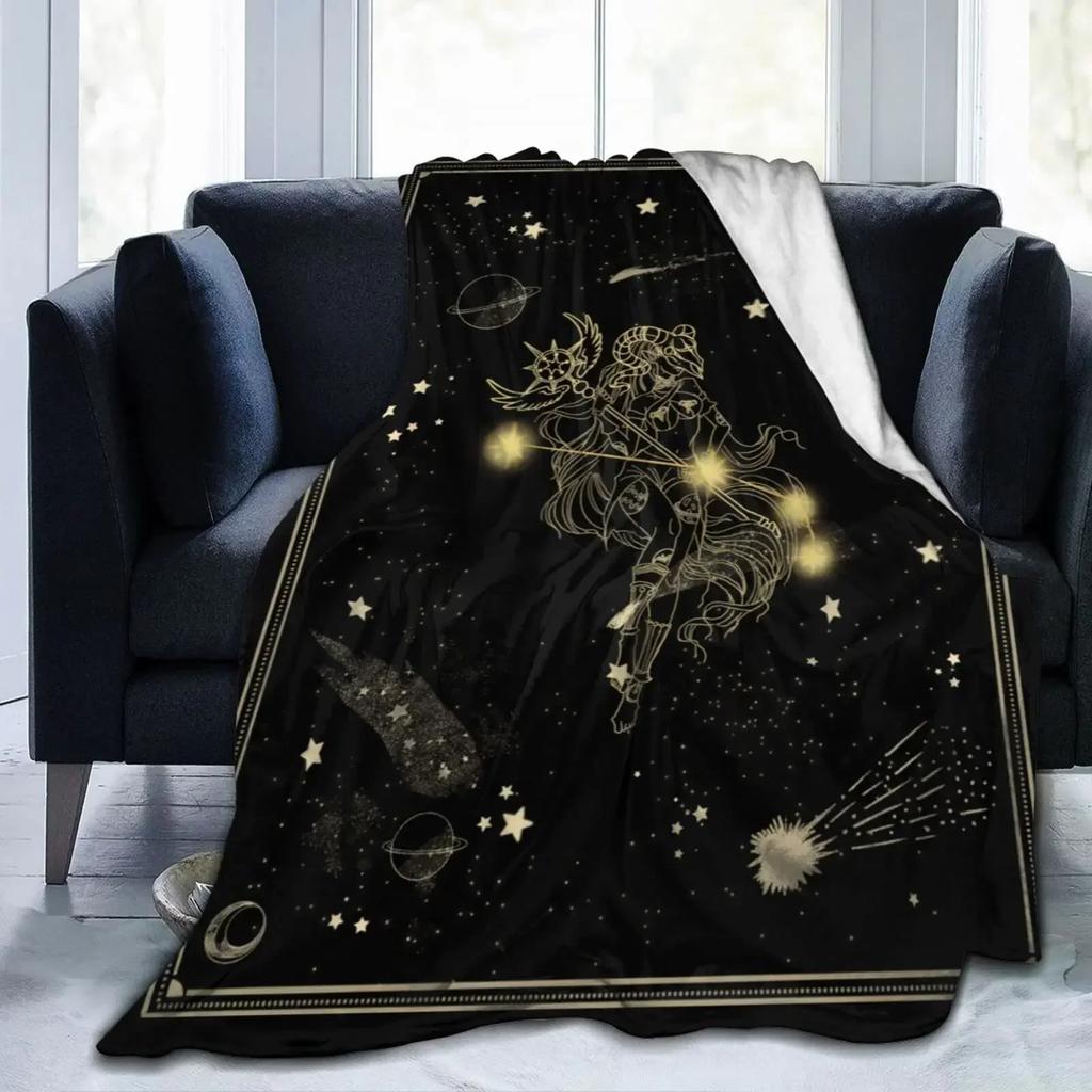 Zwölf Sternbilder Kuscheldecke Flanell Fleece Decke für Couch Bett Sofa Reisen Camping für Kinder Erwachsene Geschenk King Size